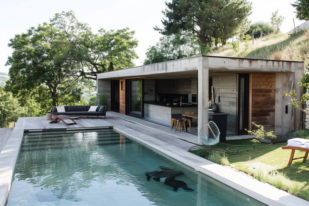 pool house en béton