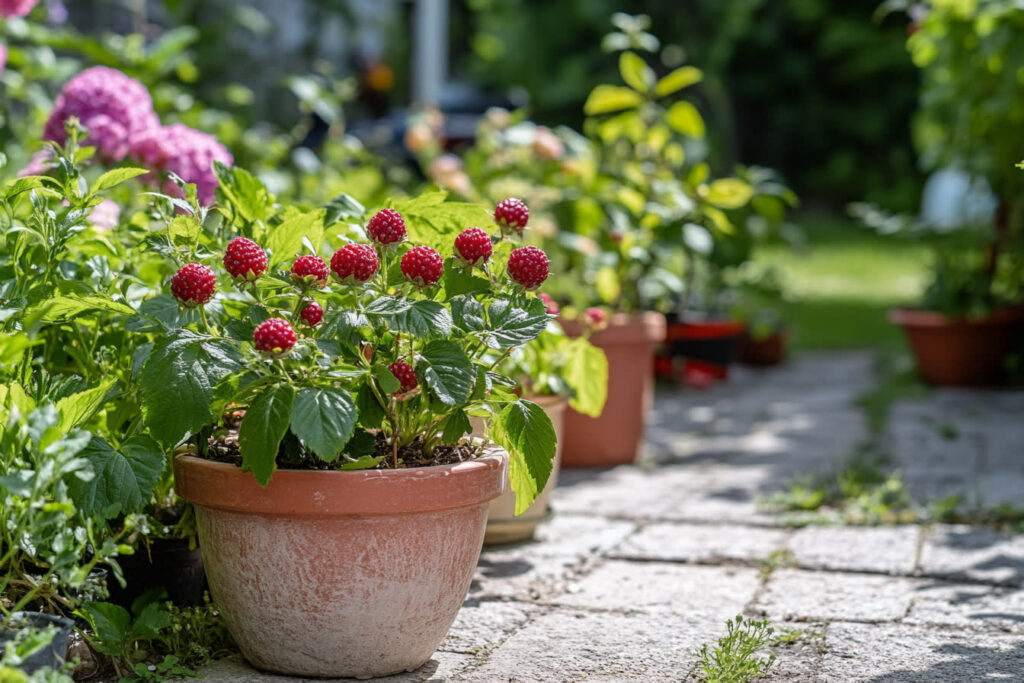 framboisier en pot