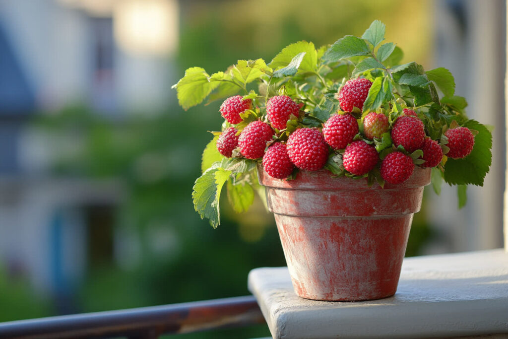 framboisier en pot